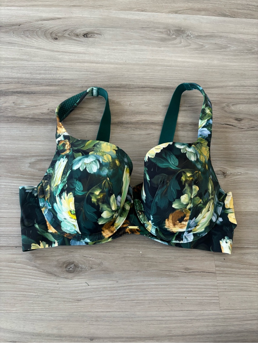 Cacique 36D Floral Green Bra